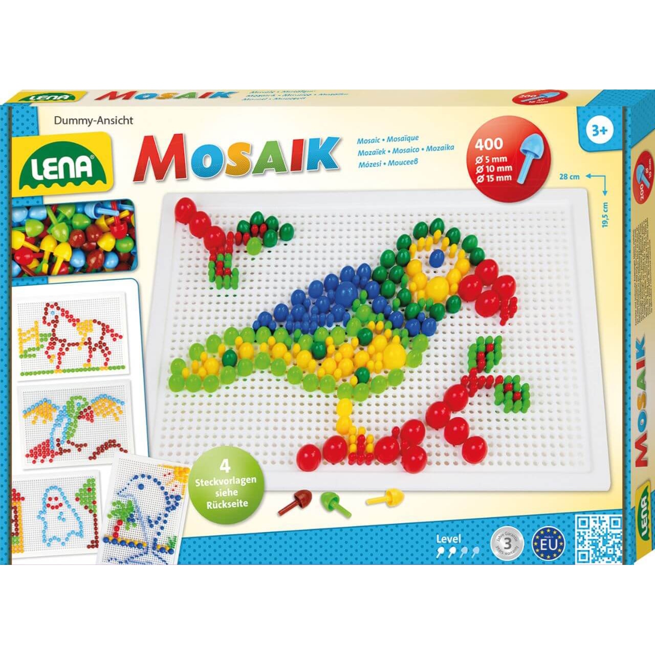 Set de joaca Lena - Mozaic Mix, 400 piese colorate