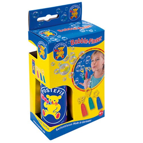Set baloane de sapun Pustefix - Bubble-Finger, 3 forme, cu solutie baloane 70 ml