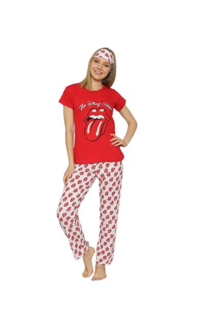 Pijama dama Carla tricou culoarea rosu