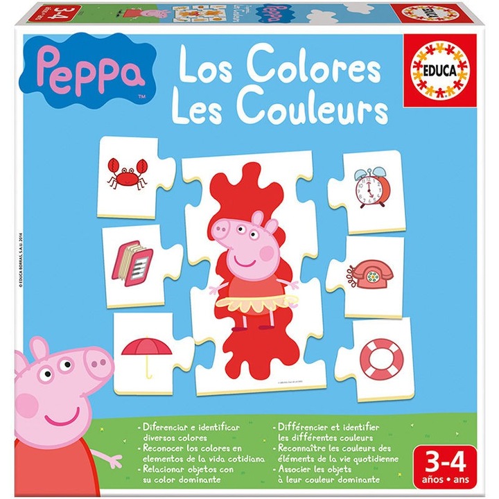 Oktatási játék Peppa Pig Tanuljunk színeket, spanyol