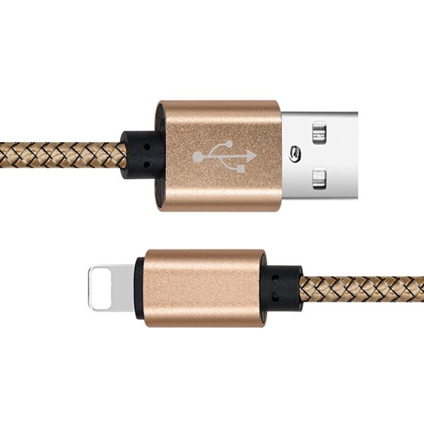 Cablu date si incarcare gold lightning APPLE 2.0 A de 1 metru lungime