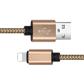 Cablu date si incarcare gold lightning APPLE 2.0 A de 1 metru lungime Cablu date si incarcare gold lightning APPLE 2.0 A de 1 metru lungime