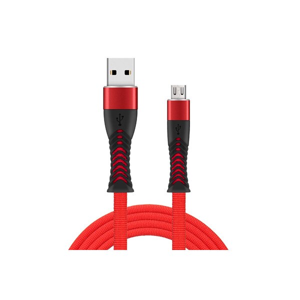 Cablu date si incarcare fish charge 2.4 A micro usb de 1 metru lungime rosu