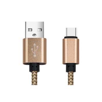 Cablu date si incarcare gold charge 2.0 A TYPE-C de 1 metru lungime Cablu date si incarcare gold charge 2.0 A TYPE-C de 1 metru lungime