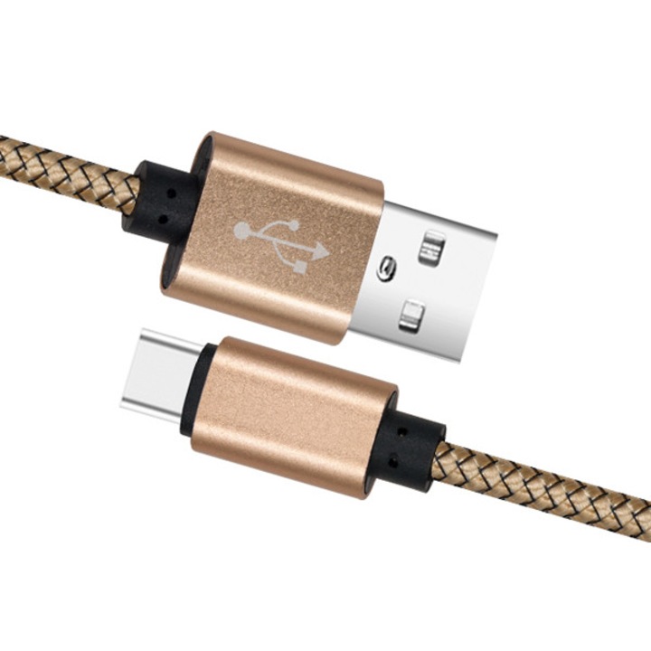Kábel Adattöltés USB-C típushoz 1m 2a Gold
