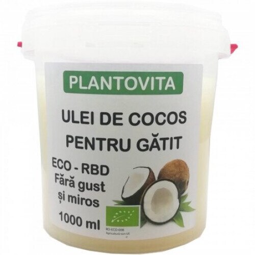 Ulei de cocos pentru gatit, fara gust si miros, bio, RBD 1000 ml
