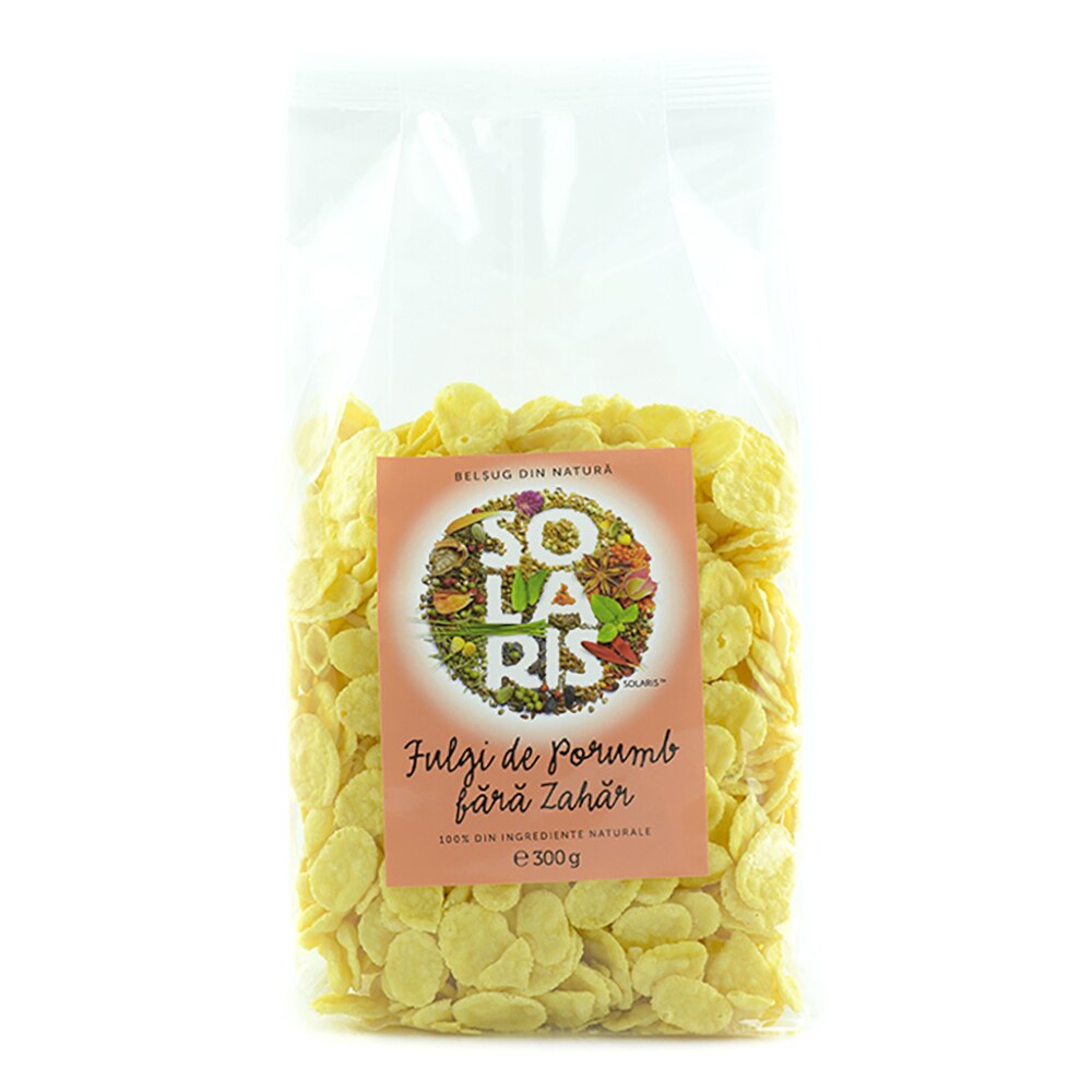 Fulgi de porumb fara zahar, 300g, 100% natural, Solaris