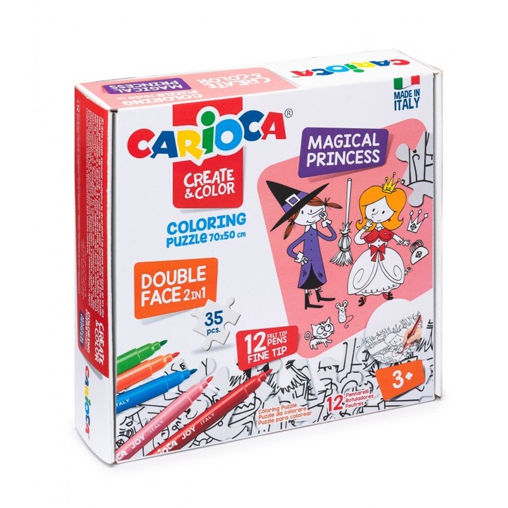 Комплект пъзел и 12 магически принцеси Carioca Carioca