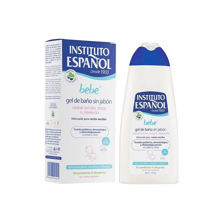 Душ гел Instituto Español, За бебе, Без сапун, 500 мл