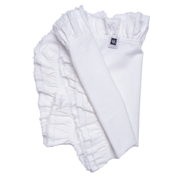 Pled in prespalat ivoire cu volane nefinisate, 120/160cm