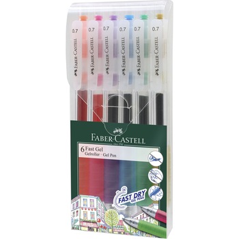 Set pix cu gel Faber-Castell Fast Gel, 0.7 mm, 6 buc/set Set pix cu gel Faber-Castell Fast Gel, 0.7 mm, 6 buc/set