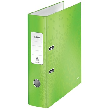 Biblioraft Leitz 180° WOW, carton laminat, A4, 8 cm, verde Biblioraft Leitz 180° WOW, carton laminat, A4, 8 cm, verde