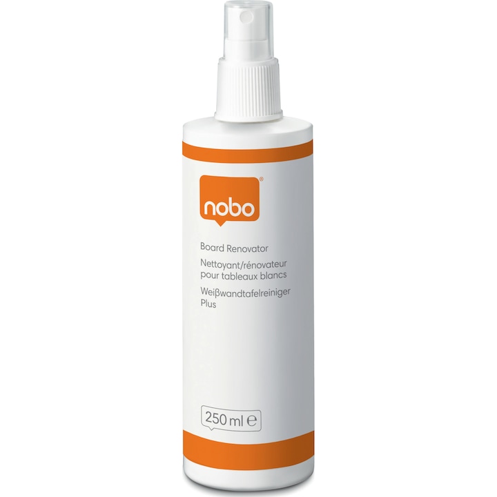 Spray renovator NOBO, lichid, pentru curatare table si flipcharturi, uz lunar, 250 ml