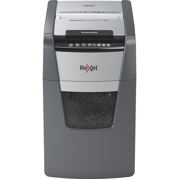 Distrugator documente automat REXEL OPTIMUM 130X, P4, cross-cut (confeti), 130 coli, cos 44l, negru-gri Distrugator documente automat REXEL OPTIMUM 130X, P4, cross-cut (confeti), 130 coli, cos 44l, negru-gri