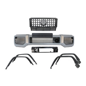 Bara Fata cu Prelungiri Aripi Extensii si Grila Centrala Negru Lucios compatibil cu MERCEDES Benz G-Class W463 (1990-2014) G65 Design (COCBMBW463AMGWAFGRB) Bara Fata cu Prelungiri Aripi Extensii si Grila Centrala Negru Lucios compatibil cu MERCEDES Benz G-Class W463 (1990-2014) G65 Design (COCBMBW463AMGWAFGRB)
