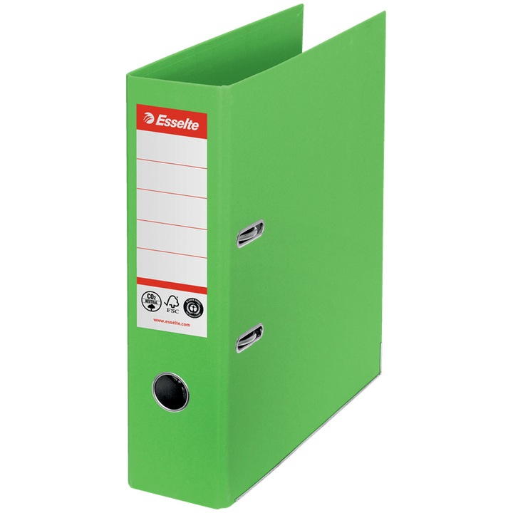 Класьор Esselte No.1 Power POB, С отпечатък CO2 neutral, A4, 7,5 см, Зелен