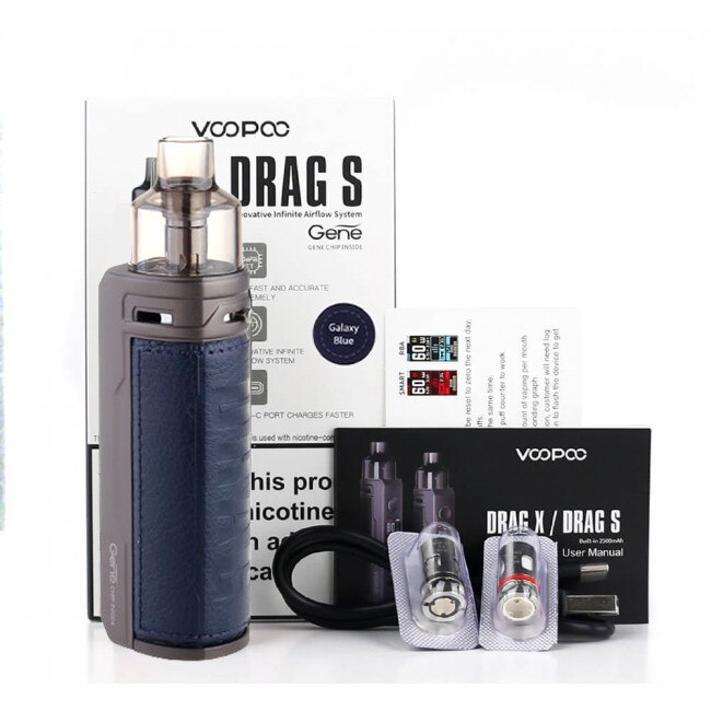Kit Tigara Electronica Voopoo Drag S, 60W, 4.5ml - Galaxy Blue - eMAG.ro