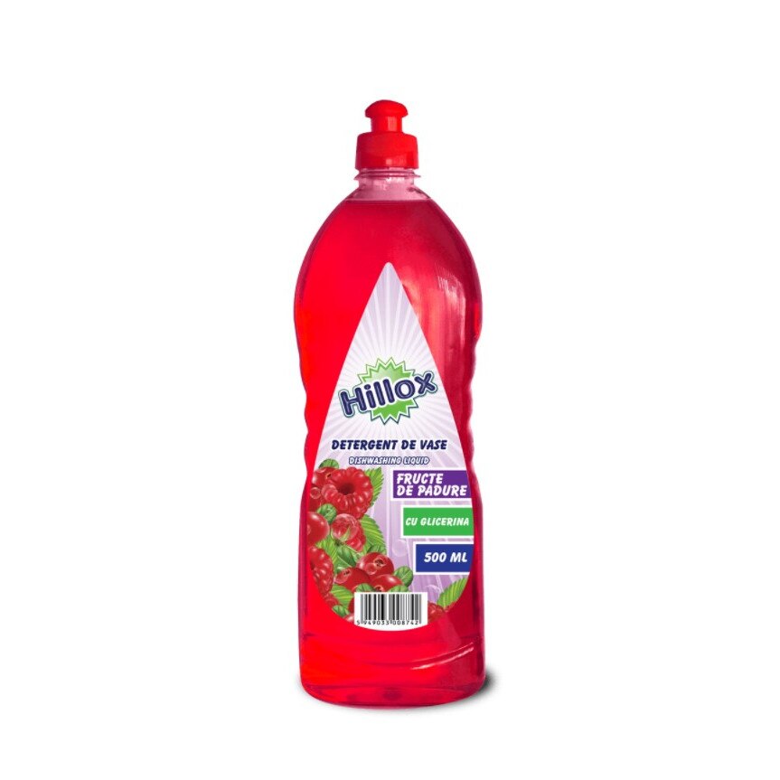 Detergent de vase lichid, 500 ml,fructe de padure, Hilliox