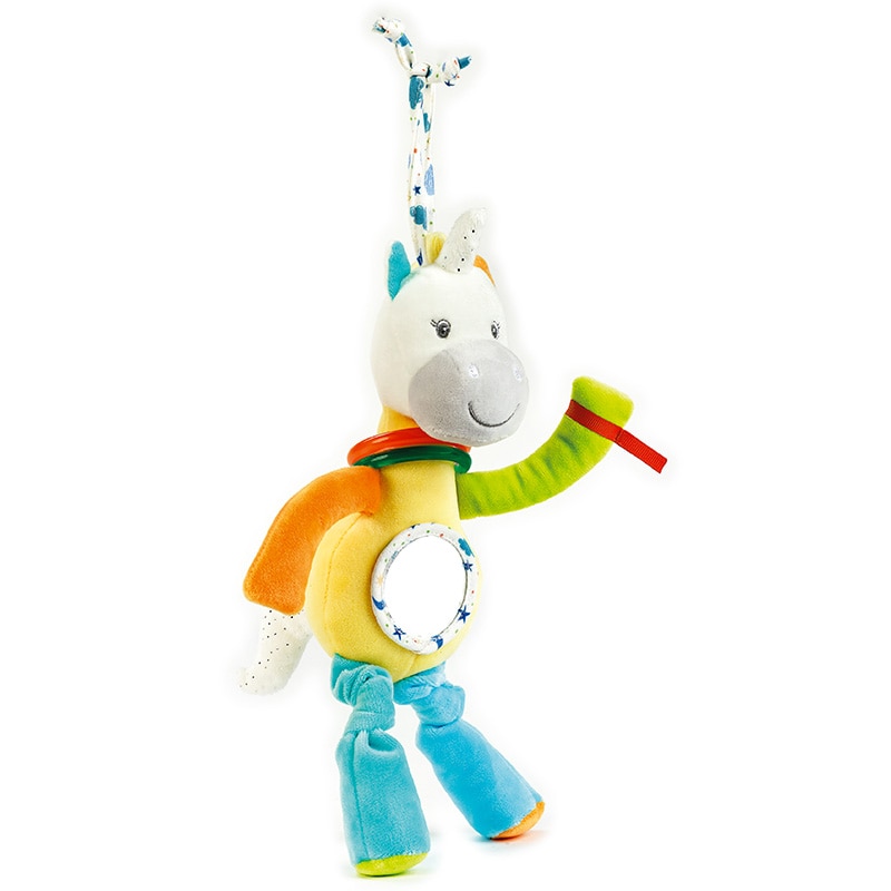 Jucarie de plus Venturelli Unicorn cu oglinda pentru bebe