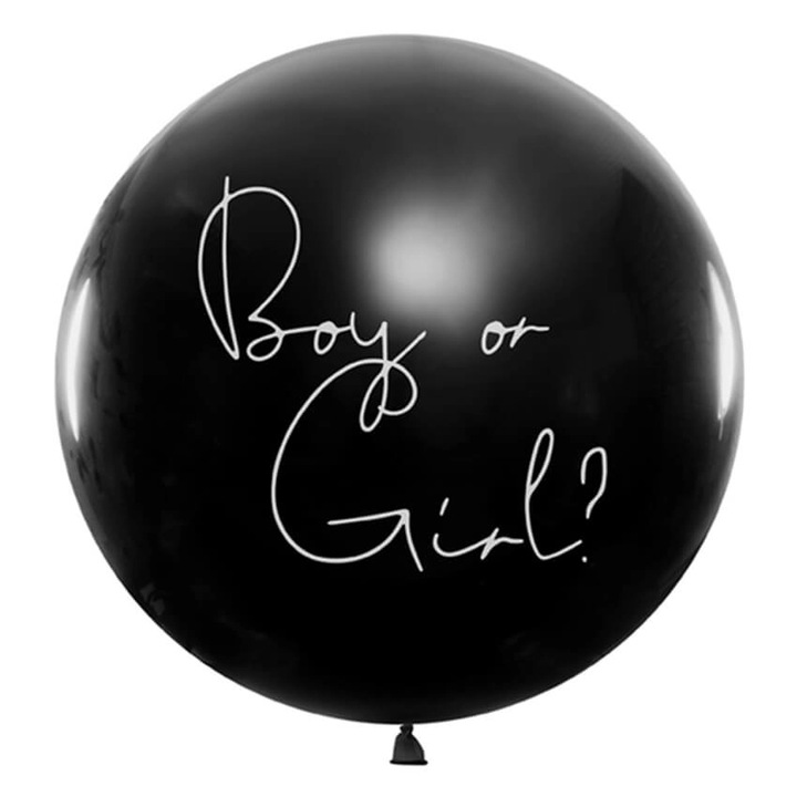 Gender Reveal Boy or Girl Feliratú Óriás Lufi Rózsaszin Konfettivel, Lányoknak, 100 cm