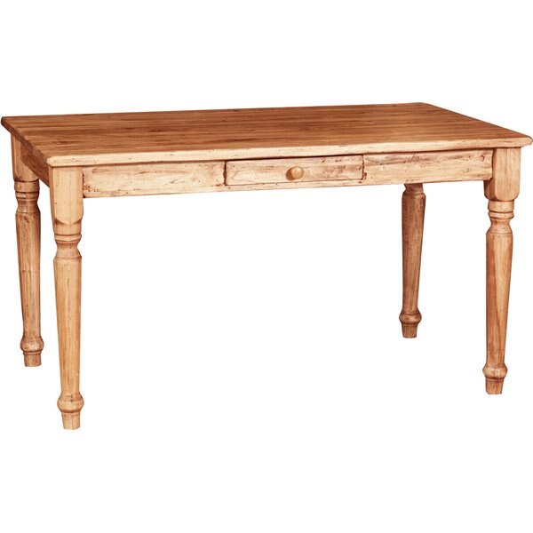 Masa fixa cu 1 sertar, natur, Mobila lemn masiv , TUSCAN FURNITURE, 140 x 80 x80 cm