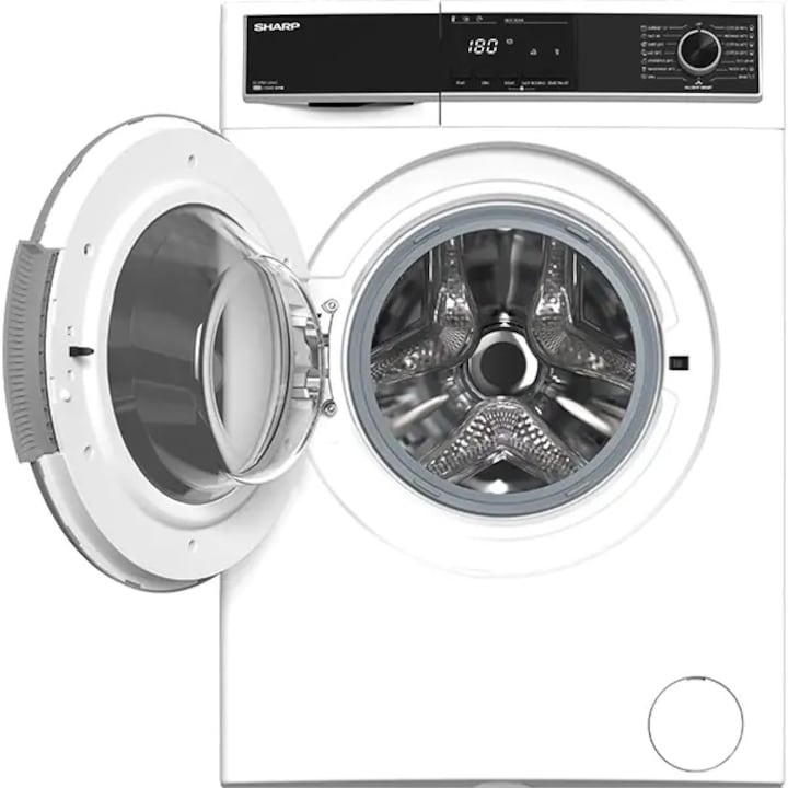 Masina de spalat rufe frontala SHARP ES-HFB812AWC, Motor Advanced Inverter, 8 kg, 1200 rpm, Clasa C,Alb