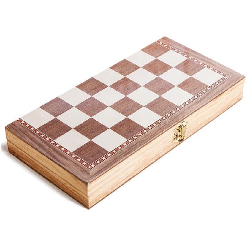 Joc educativ EDAR® 3 in 1, sah-table-dama, 30x16 cm, lemn