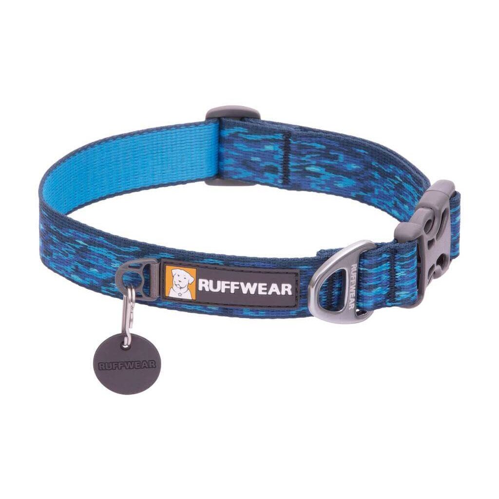 Zgarda Ruffwear Flat Out, Albastru, Oceanic Distorsion, 51-66 cm