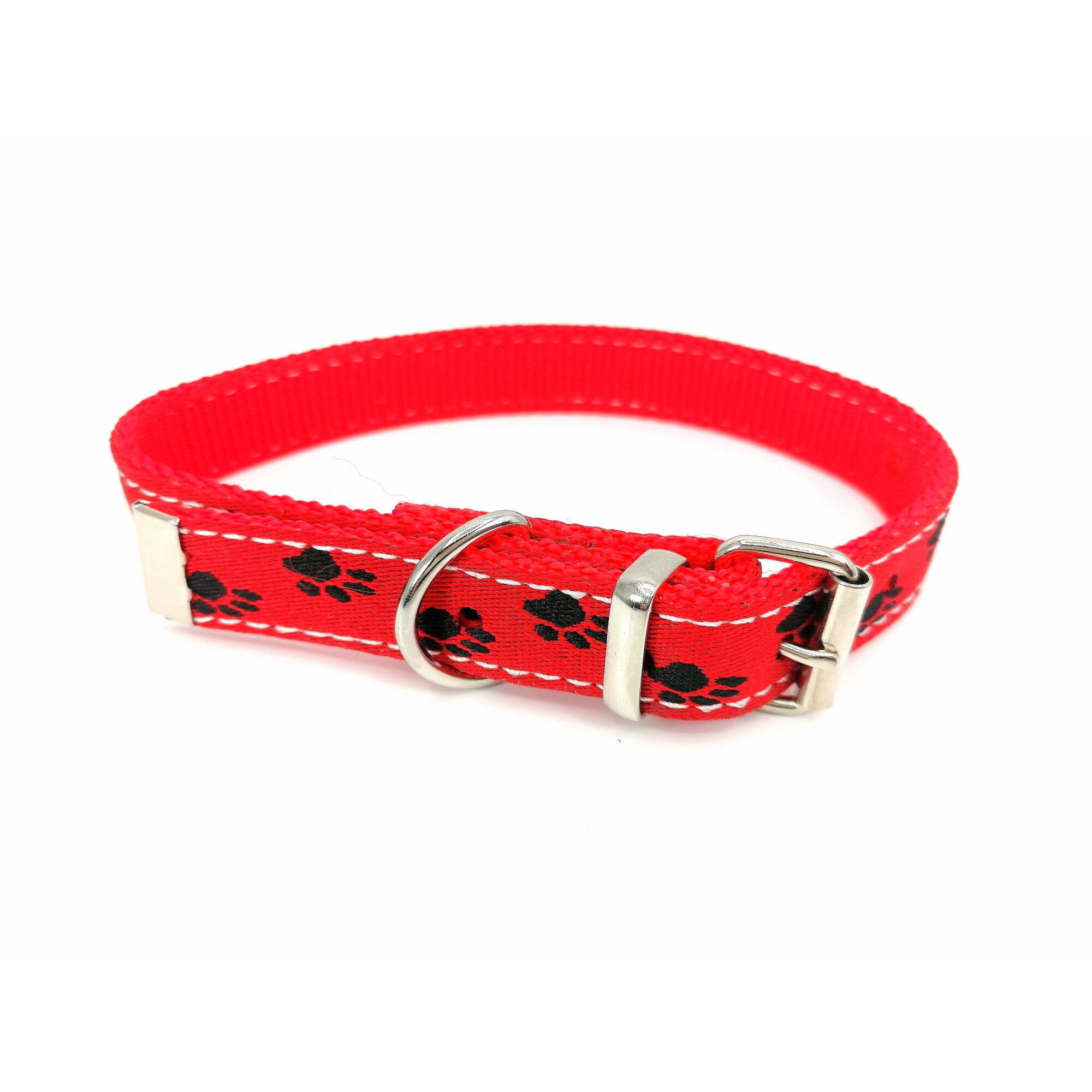 Zgarda din chinga rosie 20 mm x 48 cm model labute