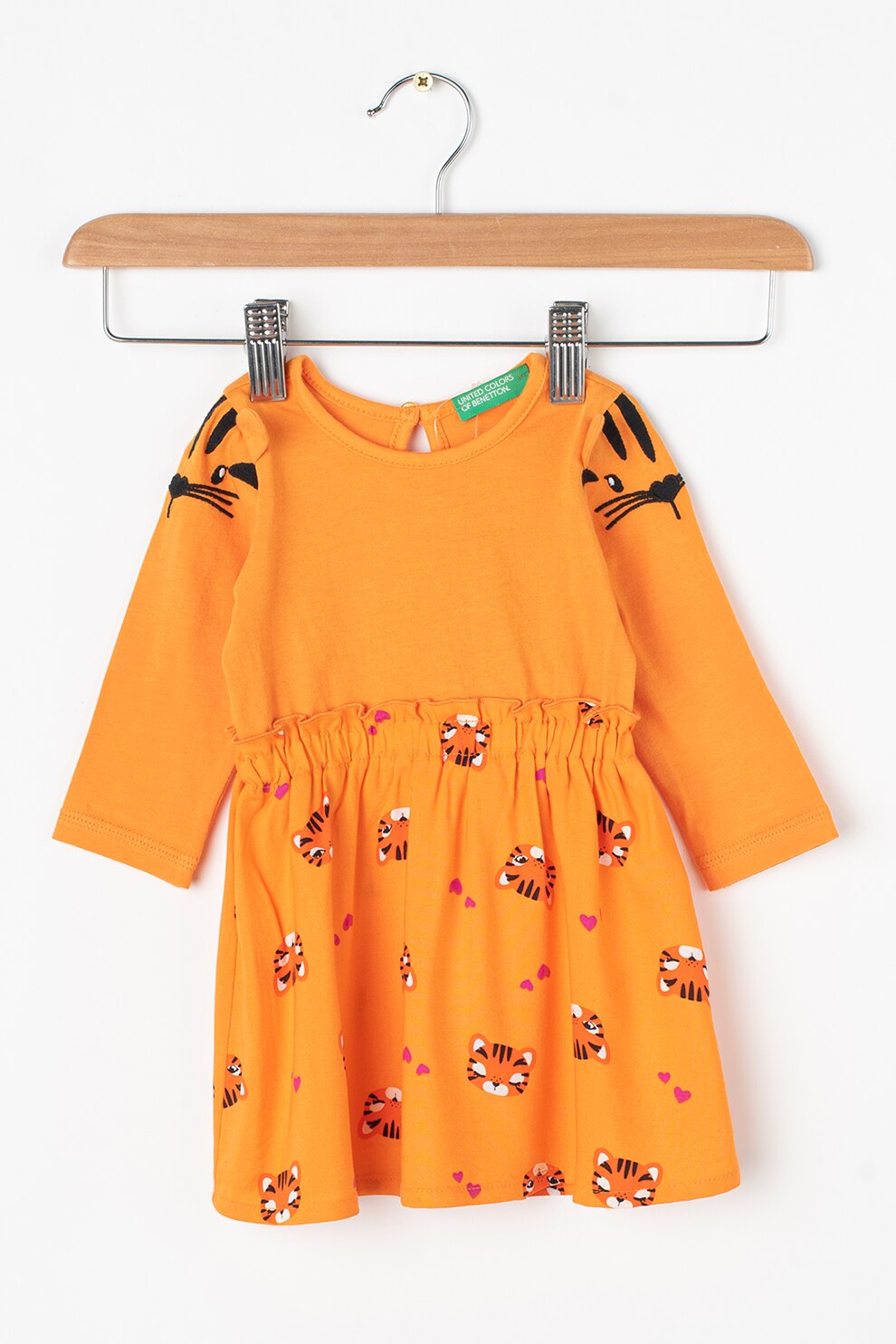 United Colors of Benetton,Rochie evazata cu imprimeu, Oranj