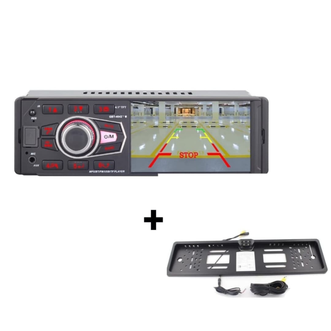 Mediator Dodge Rudely Radio MP3 Mp5 Player auto 1DIN Casetofon 4.1 Inch si Suport Numar cu Camera  Marsarier Bluetooth USB Auxiliar - eMAG.ro