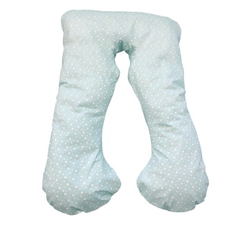 Perna pentru gravide, Babyen, bumbac, turquoise/ alb Perna pentru gravide, Babyen, bumbac, turquoise/ alb