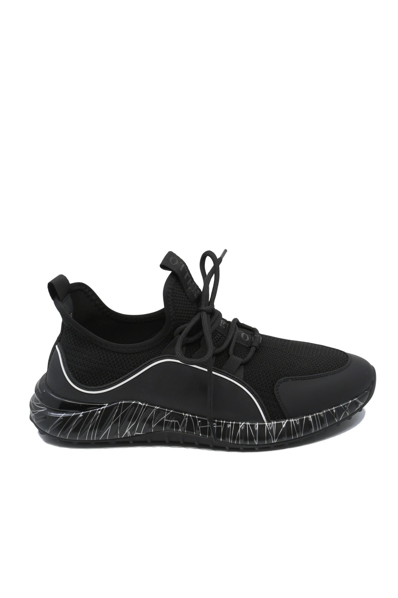 Sneakers Otter negri din material textil 1003