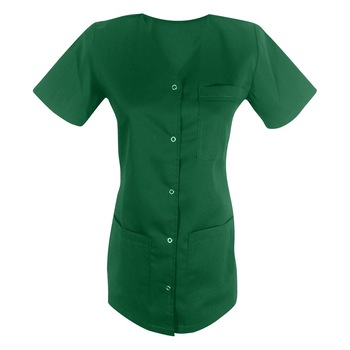 Halat Medical de Dama cu Capse, Verde Inchis, S Halat Medical de Dama cu Capse, Verde Inchis, S