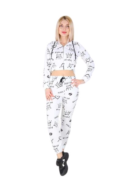Compleu dama, imprimeu Love , culoare Alb