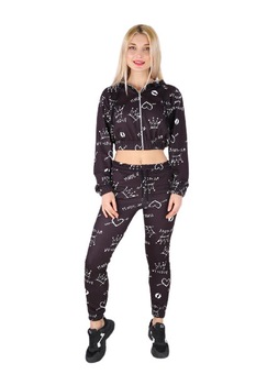 Compleu dama, imprimeu Love , culoare Negru Compleu dama, imprimeu Love , culoare Negru