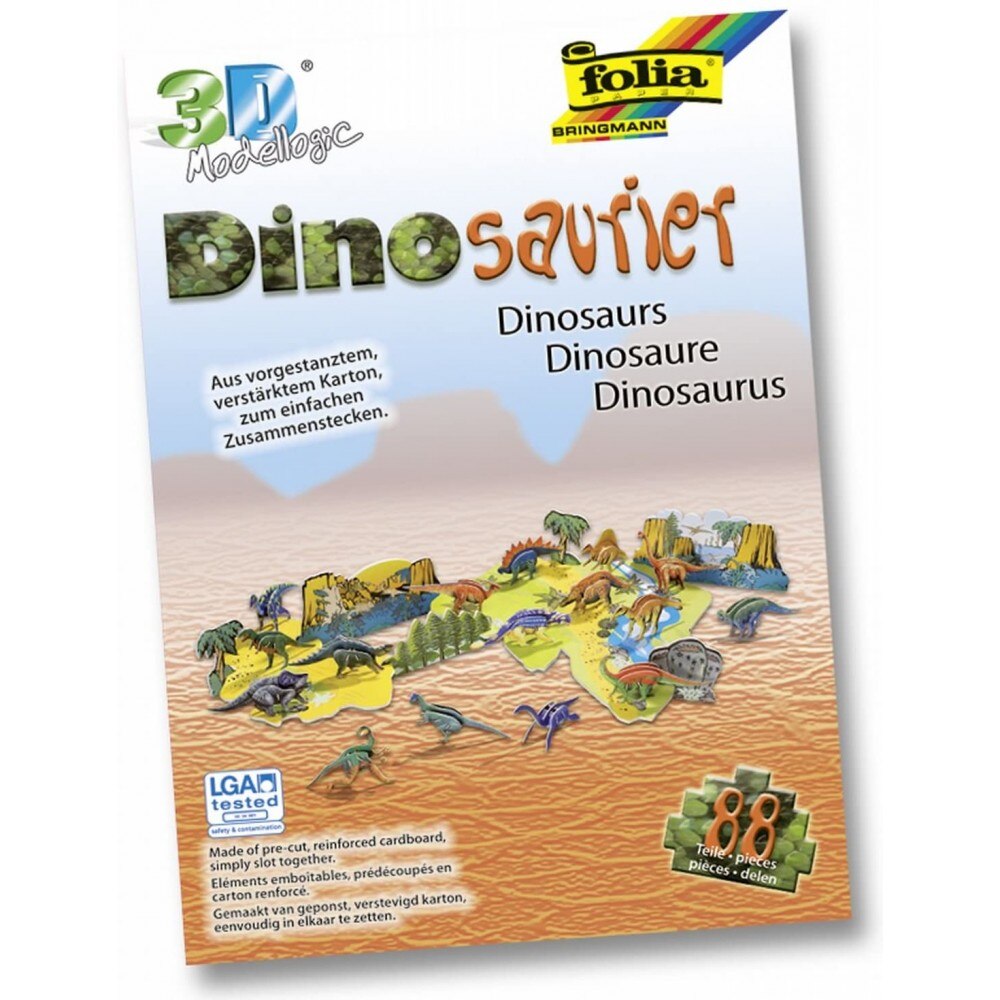 Model logic 3D dinozauri, 88 piese Folia