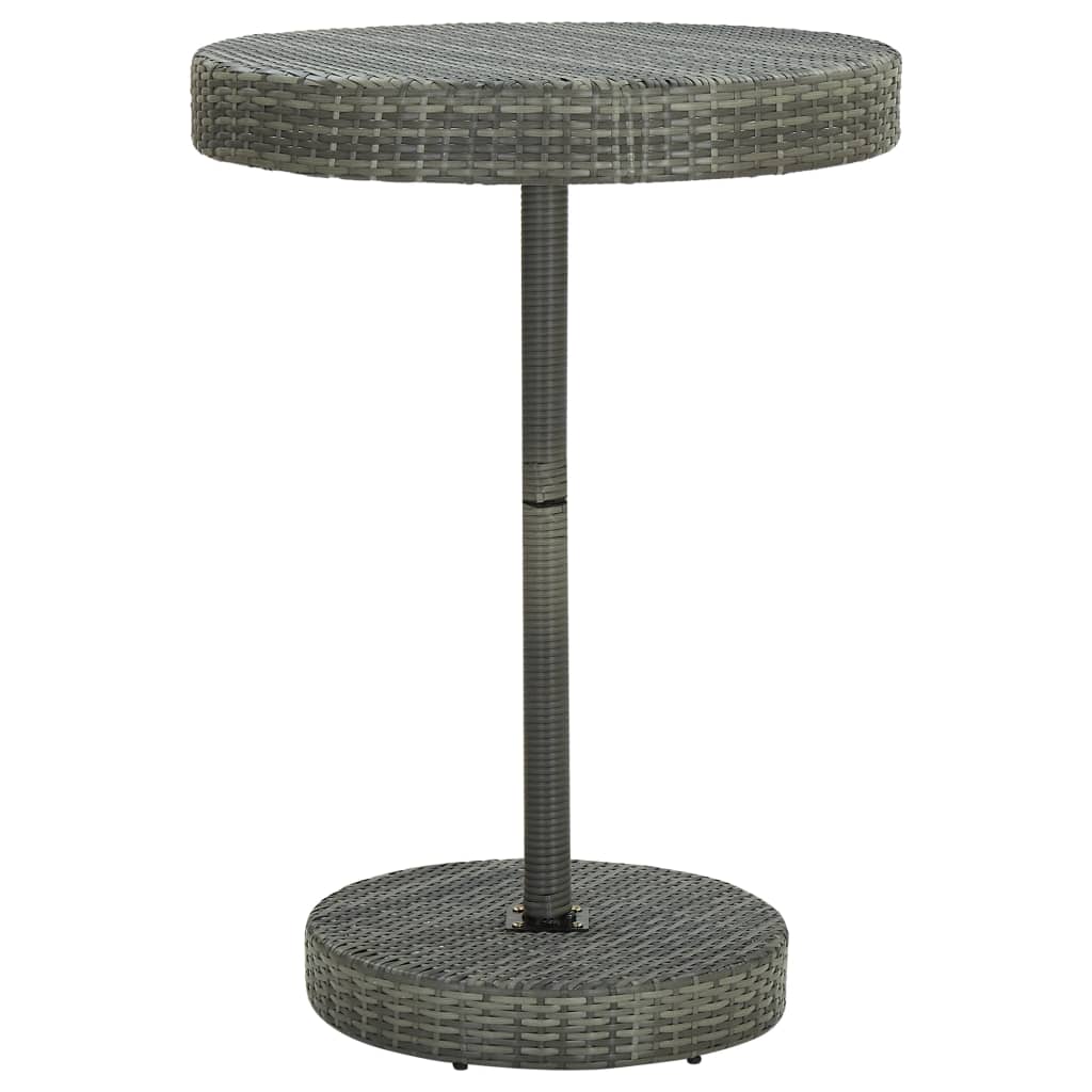 Masa rotunda de gradina, vidaXL, Poliratan, 75.5 x 106 cm, Gri