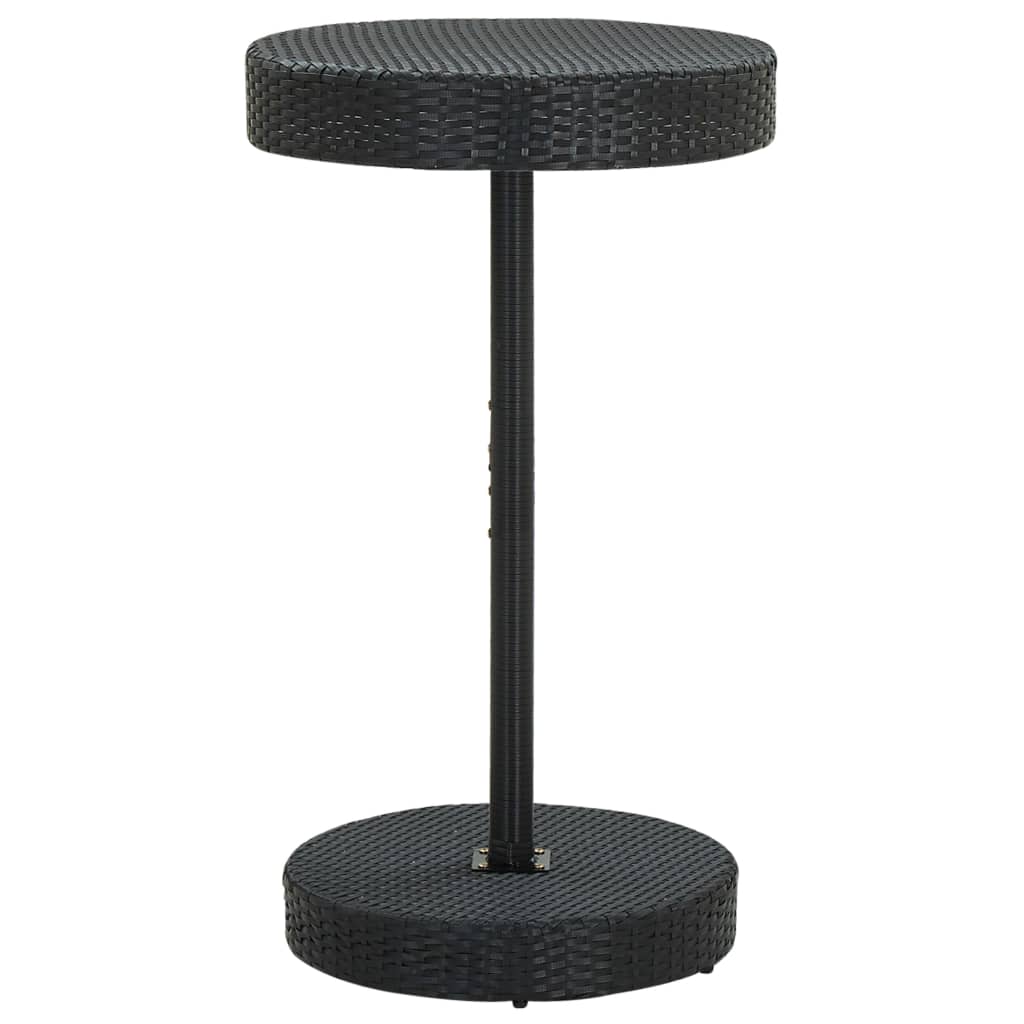 Masa rotunda de gradina, vidaXL, Poliratan, 60.5 x 106 cm, Negru