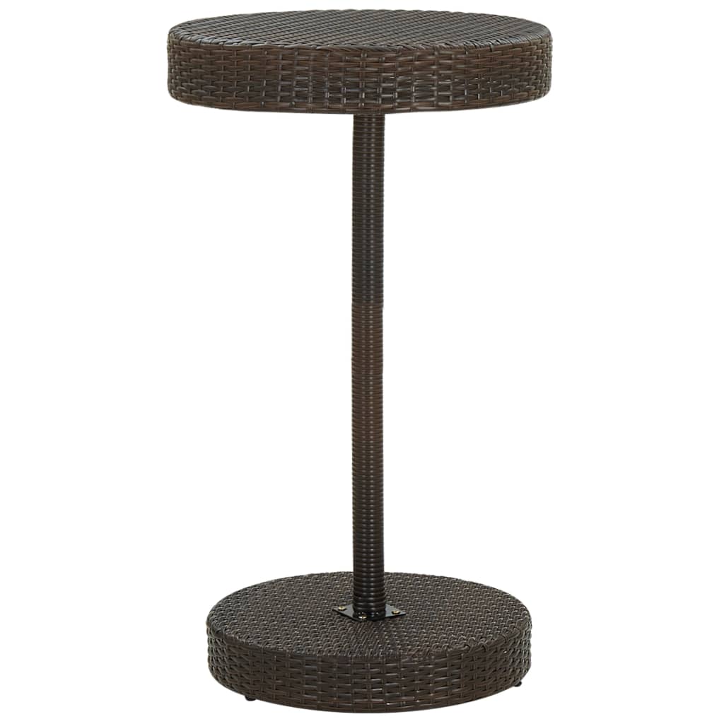 Masa rotunda de gradina, vidaXL, Poliratan, 60.5 x 106 cm, Maro