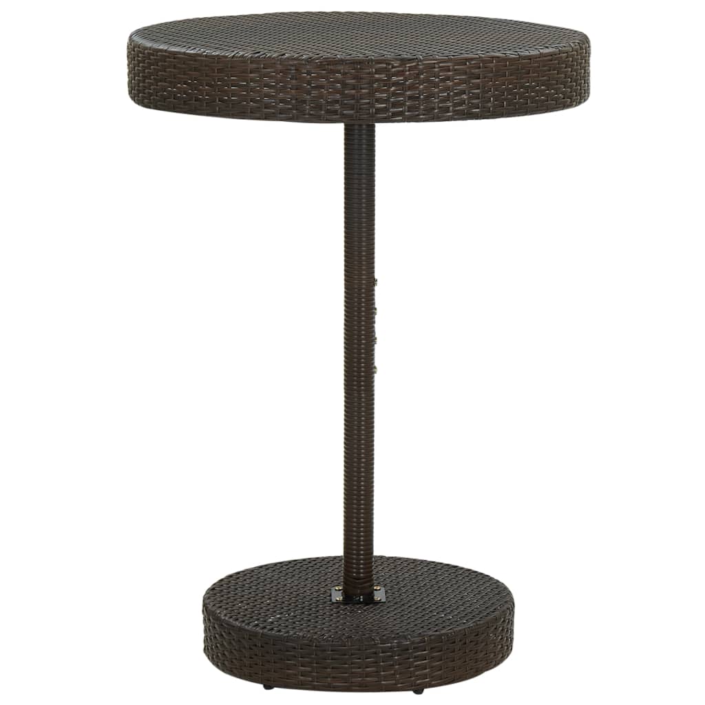 Masa rotunda de gradina, vidaXL, Poliratan, 75.5 x 106 cm, Maro