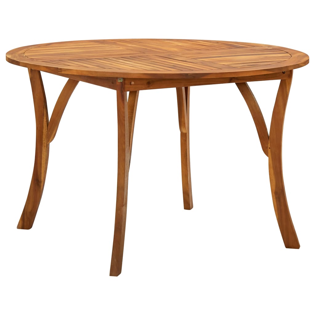 Masa de gradina, vidaXL, Lemn de acacia, Ø120 cm, Maro
