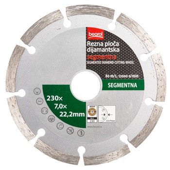 Disc diamantat, 230 mm, segmentat, Beorol Disc diamantat, 230 mm, segmentat, Beorol
