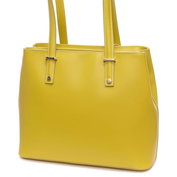 Női táska,, zöld, bőr, 30,5-34 x 27 x 14 cm