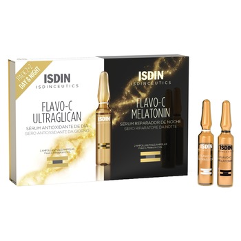 Ser pentru zi si noapte ISDIN Flavo C Ultraglican&melatonin, 4 fiole x 2 ml Ser pentru zi si noapte ISDIN Flavo C Ultraglican&melatonin, 4 fiole x 2 ml