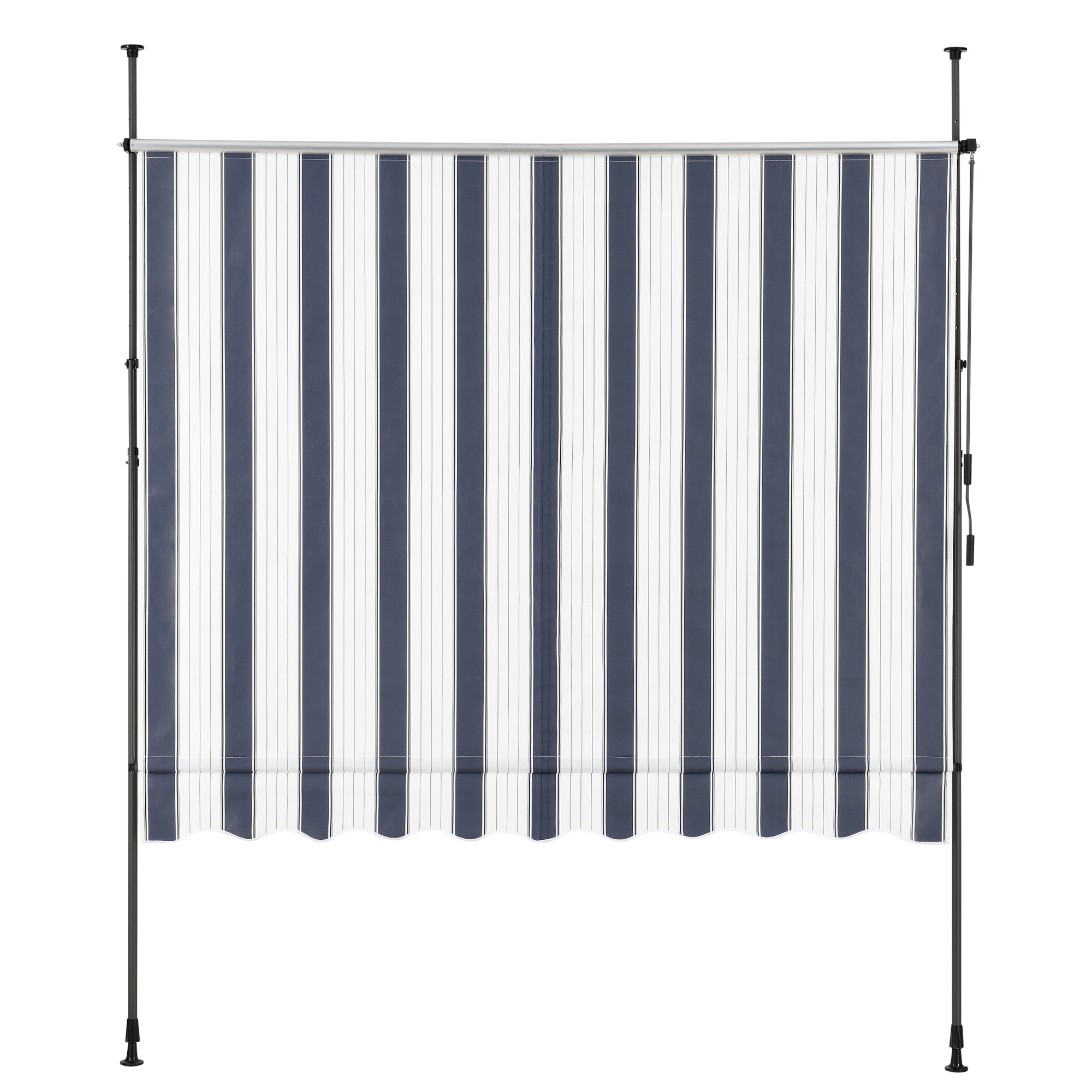 Copertina paravan solar 250 DBW, pro.tec, 250 x 120 x 200-300 cm, otel/poliester, albastru inchis/alb