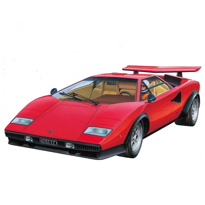 Kit de construit auto Lamborghini Countach LP500S, Lungime 17.5 cm, Scara 1:24, 14+