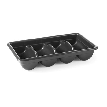 Tava suport tacamuri, 4 compartimente, Hendi, polipropilena Negru, GN 1/1, 52x29x9.5 cm Tava suport tacamuri, 4 compartimente, Hendi, polipropilena Negru, GN 1/1, 52x29x9.5 cm