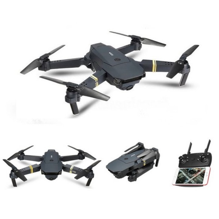 Дрон Andowl 998, WIFI, Батерия 600 Mha, HPV 2.4G, Камера 2MP с телефонно предаване на живо, Бутон за връщане към началото