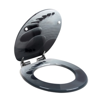 Capac toaleta cu coborare automata inox, Design pietre,Deuba,45 x 38 x 5 cm Capac toaleta cu coborare automata inox, Design pietre,Deuba,45 x 38 x 5 cm